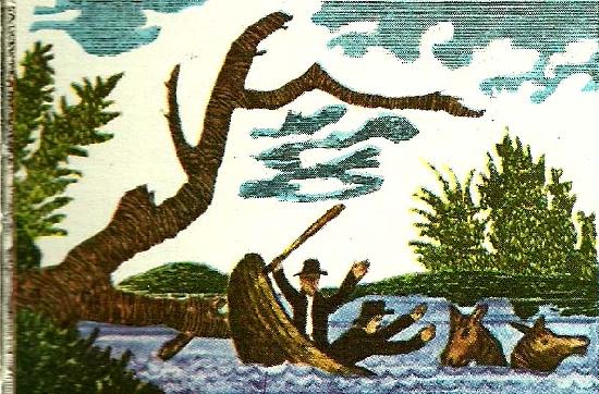 unknow artist en kanot valtes av en flytande tradstam Spain oil painting art